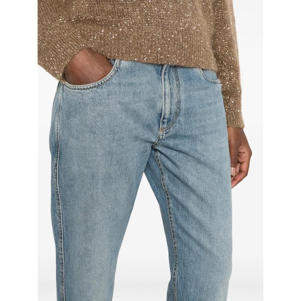 Brunello Cucinelli Blue Denim - Straight-Leg Jeans Women