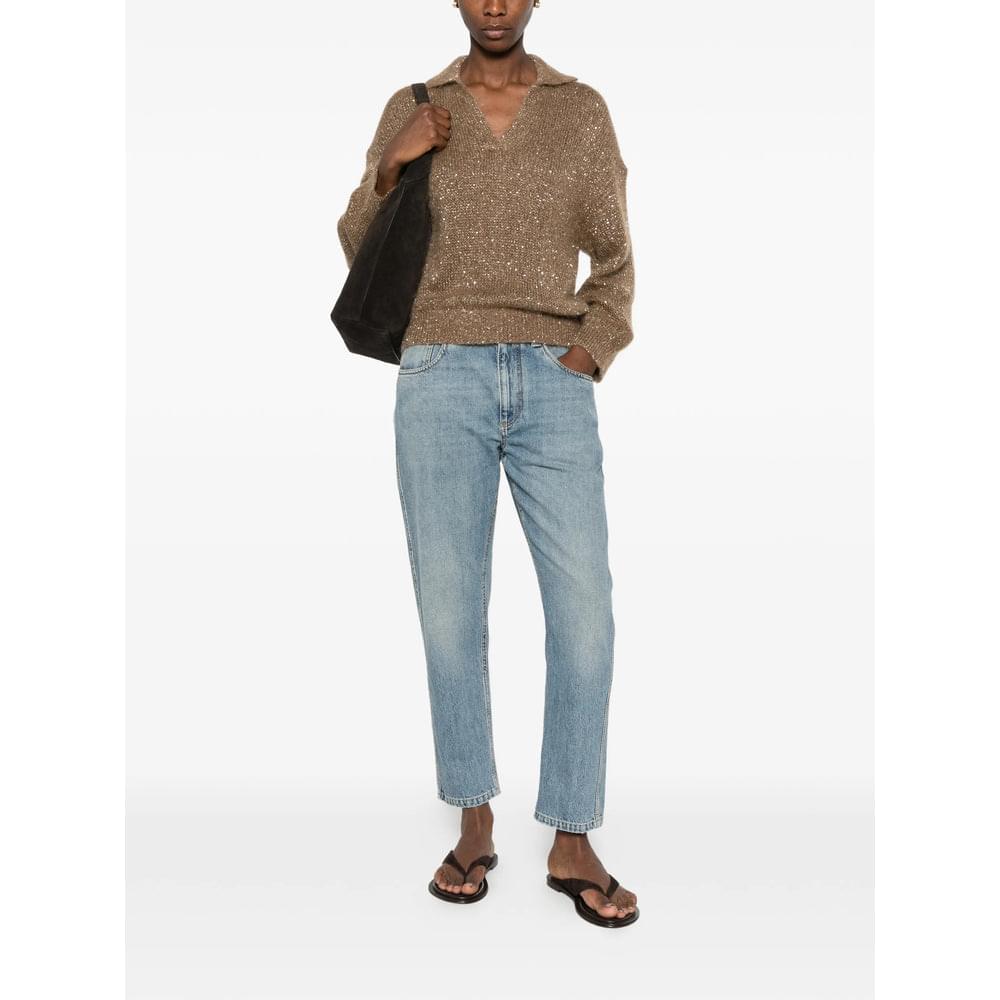 Brunello Cucinelli Blue Denim - Straight-Leg Jeans Women