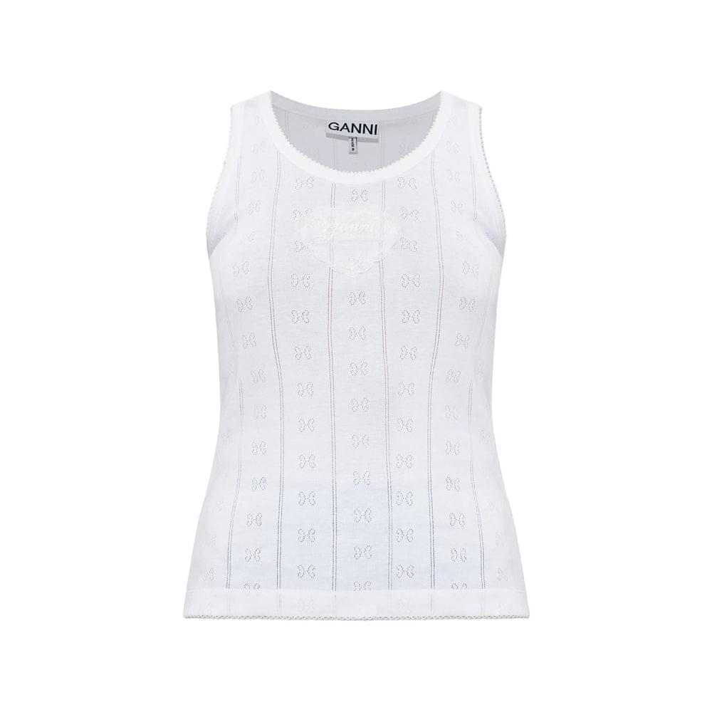 Ganni White Tops - Vests & Tank Tops Women