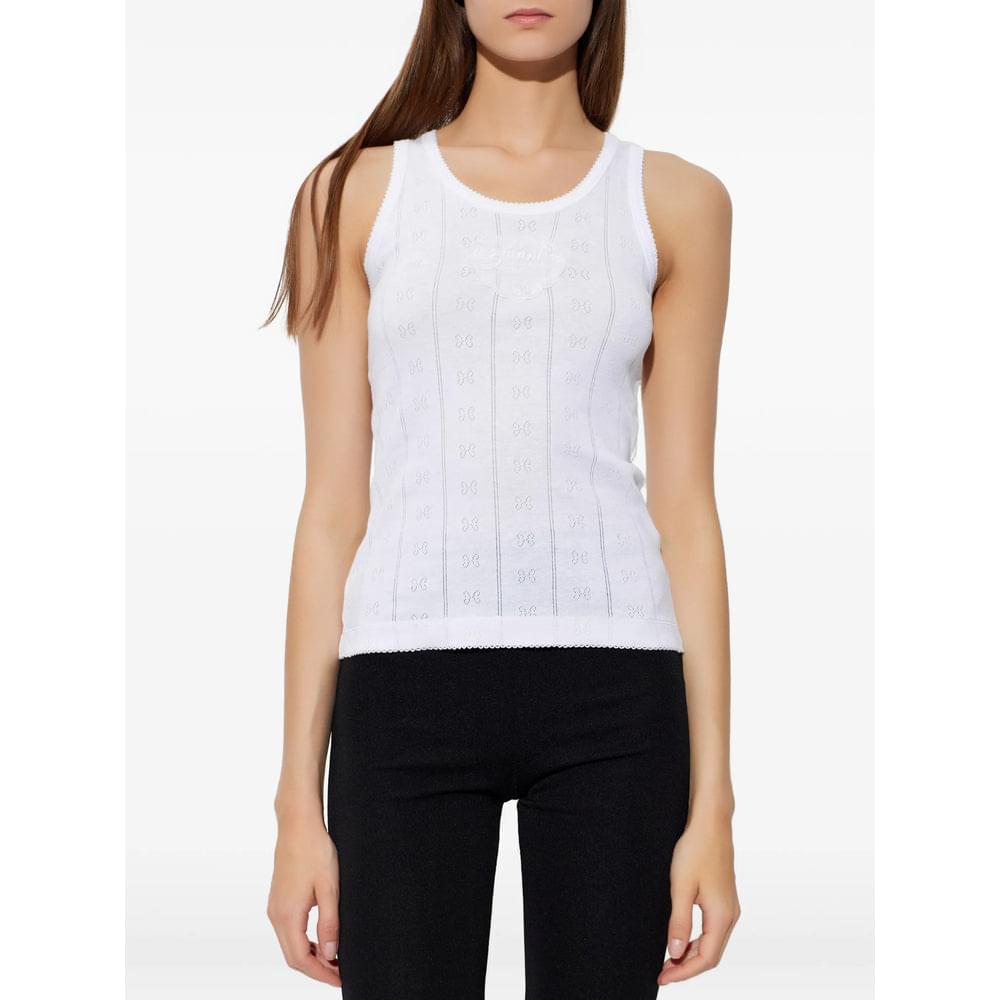 Ganni White Tops - Vests & Tank Tops Women