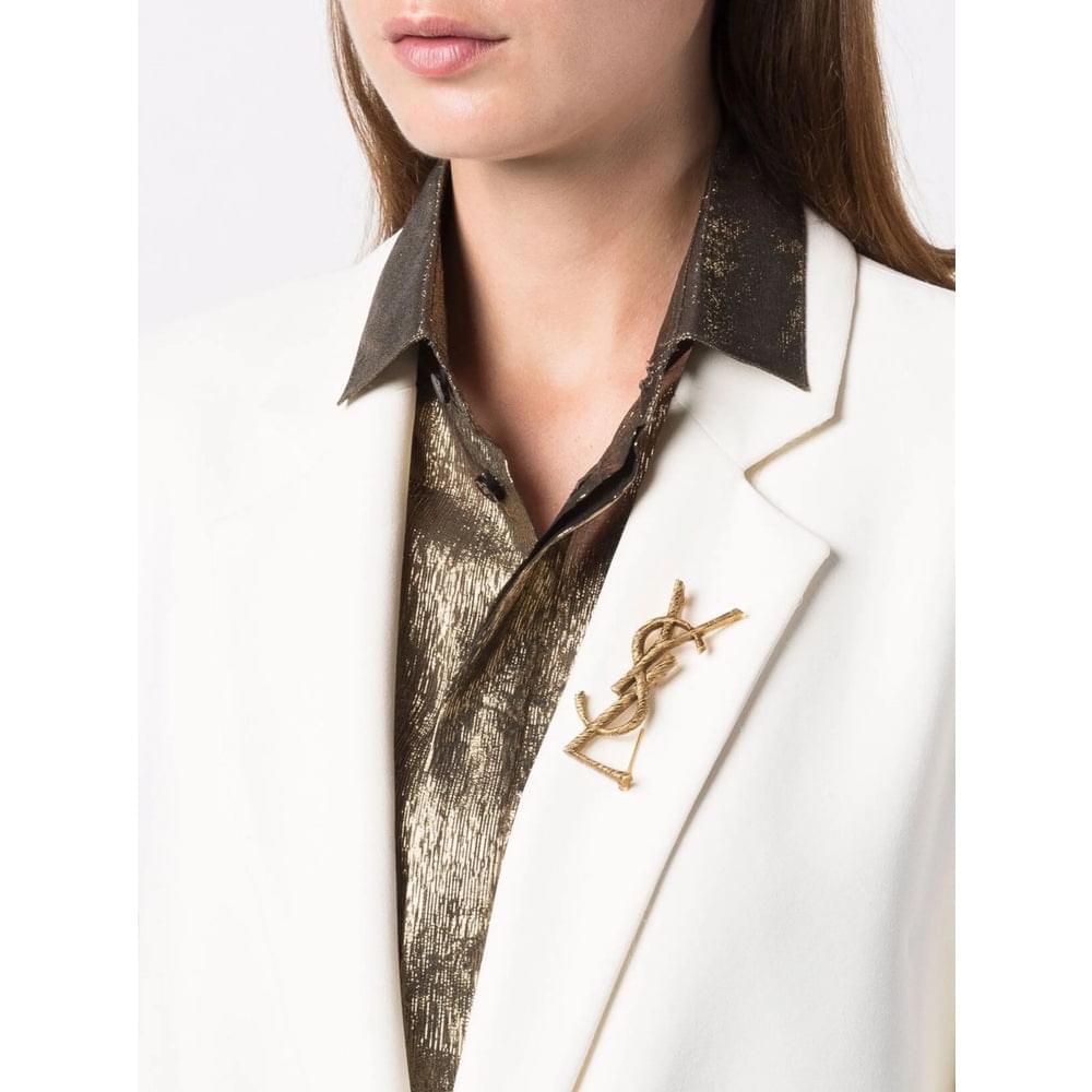 Saint Laurent Gold Brooches & Pins Men