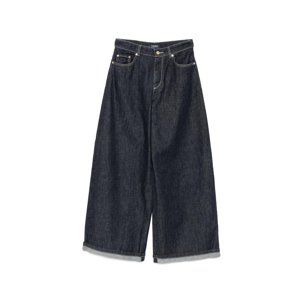 S Max Mara Blue Denim - Wide-Leg Jeans Women