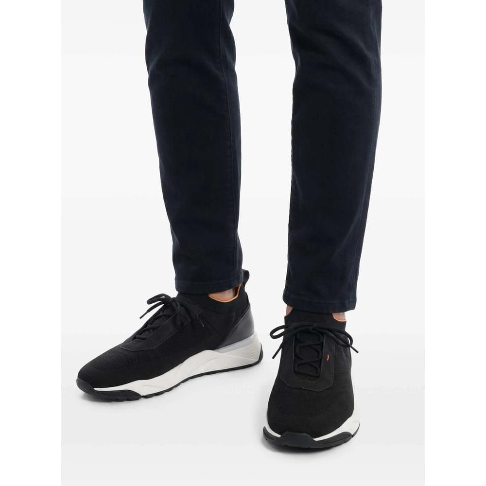 Santoni Black Trainers - Low-Tops Men