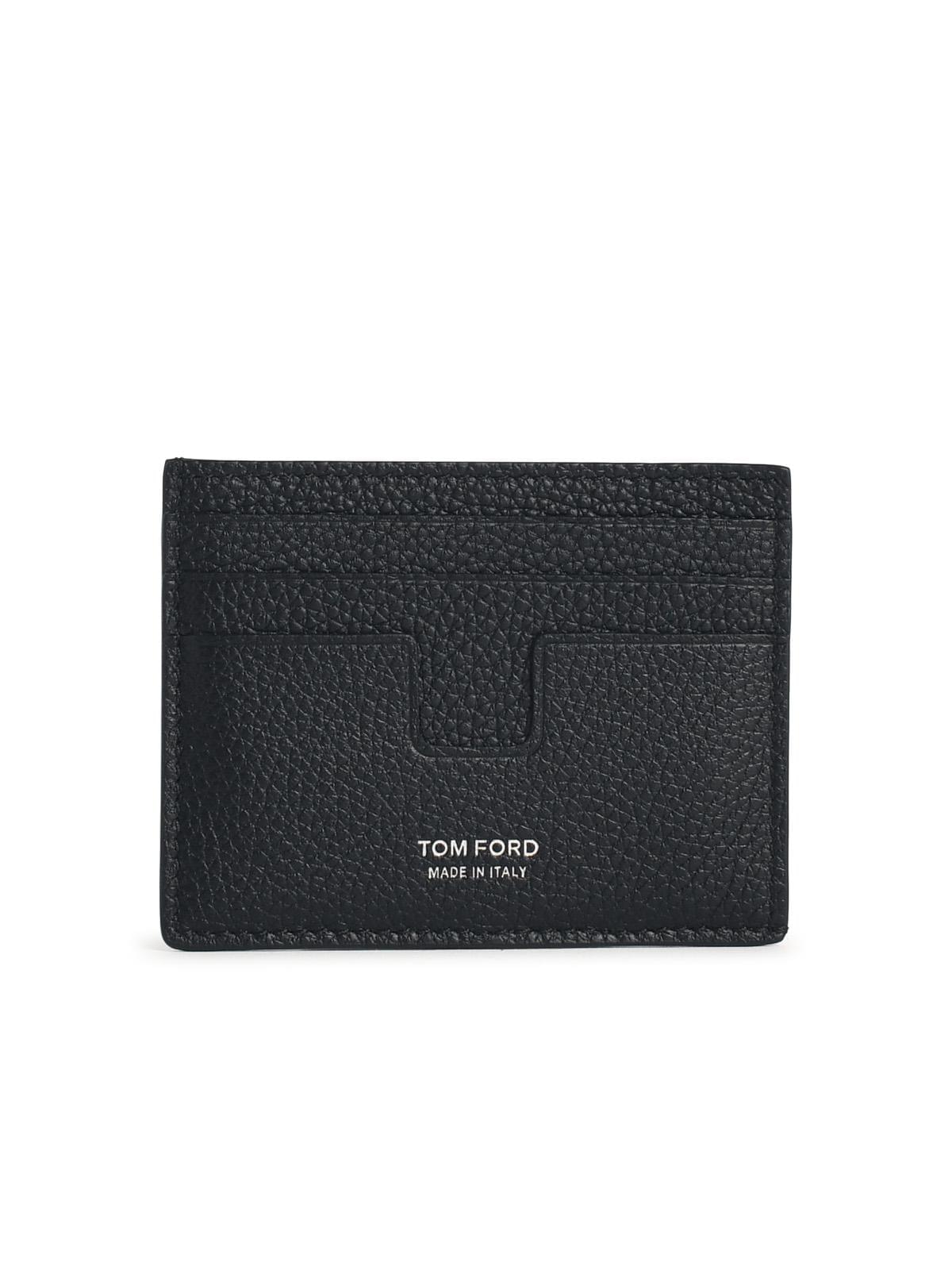 Tom Ford Black Leather Cardholder Men