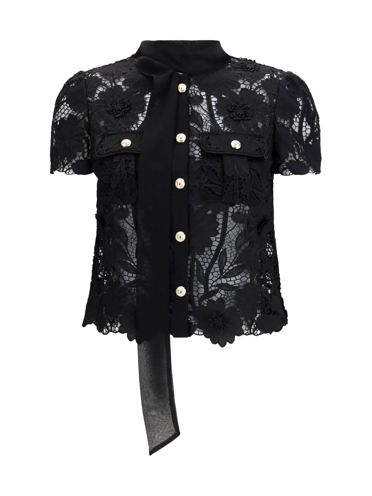Self-Portrait Women Tie-Neck Top