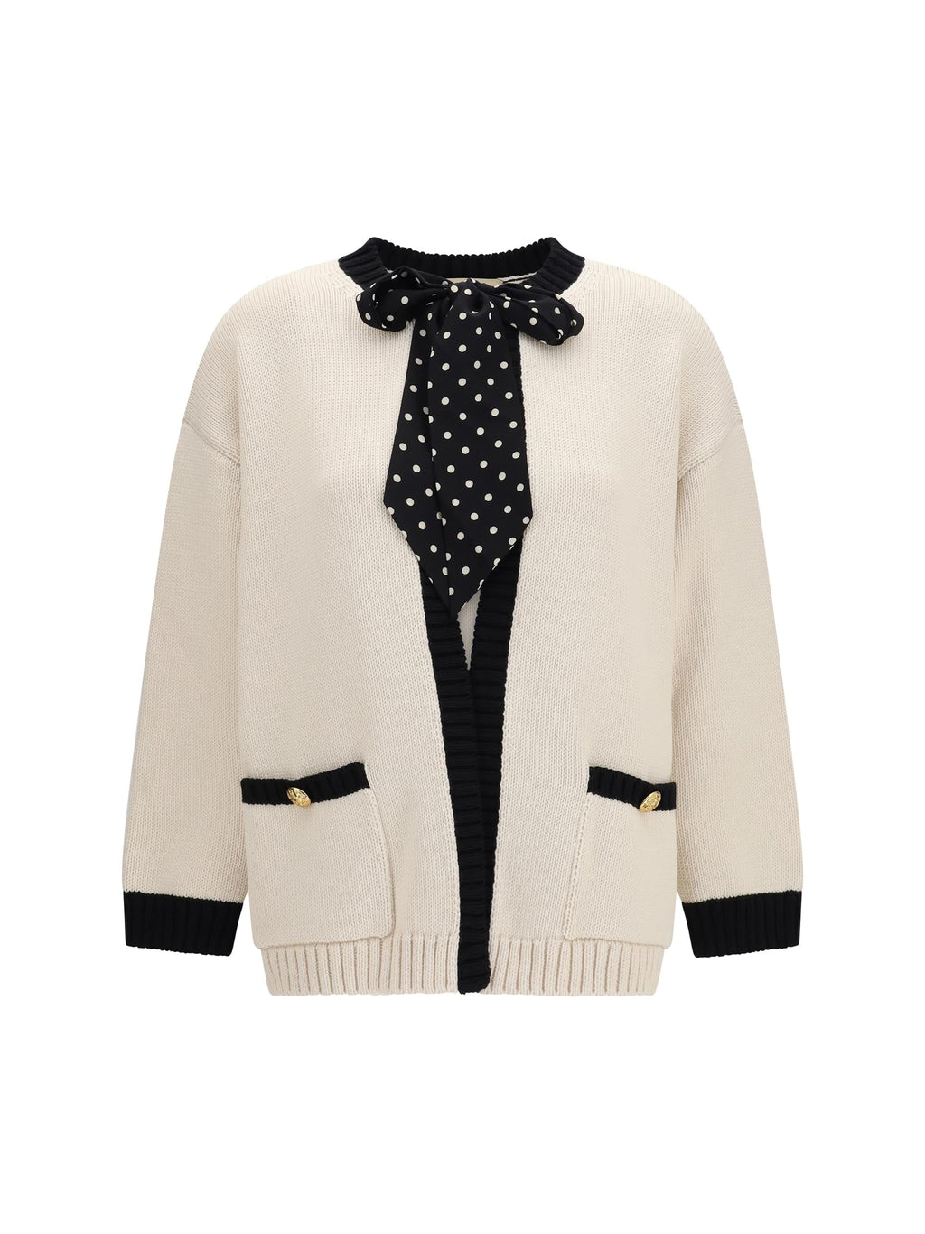 Valentino Women Open Polka-Dot Bow Cardigan