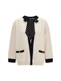 Valentino Women Open Polka-Dot Bow Cardigan