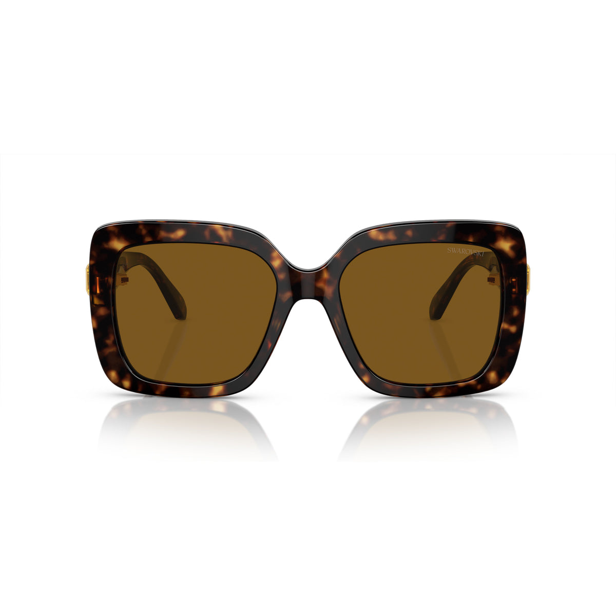 0Sk6001 Oversized Tortoiseshell Square Sunglasses with Golden Accents