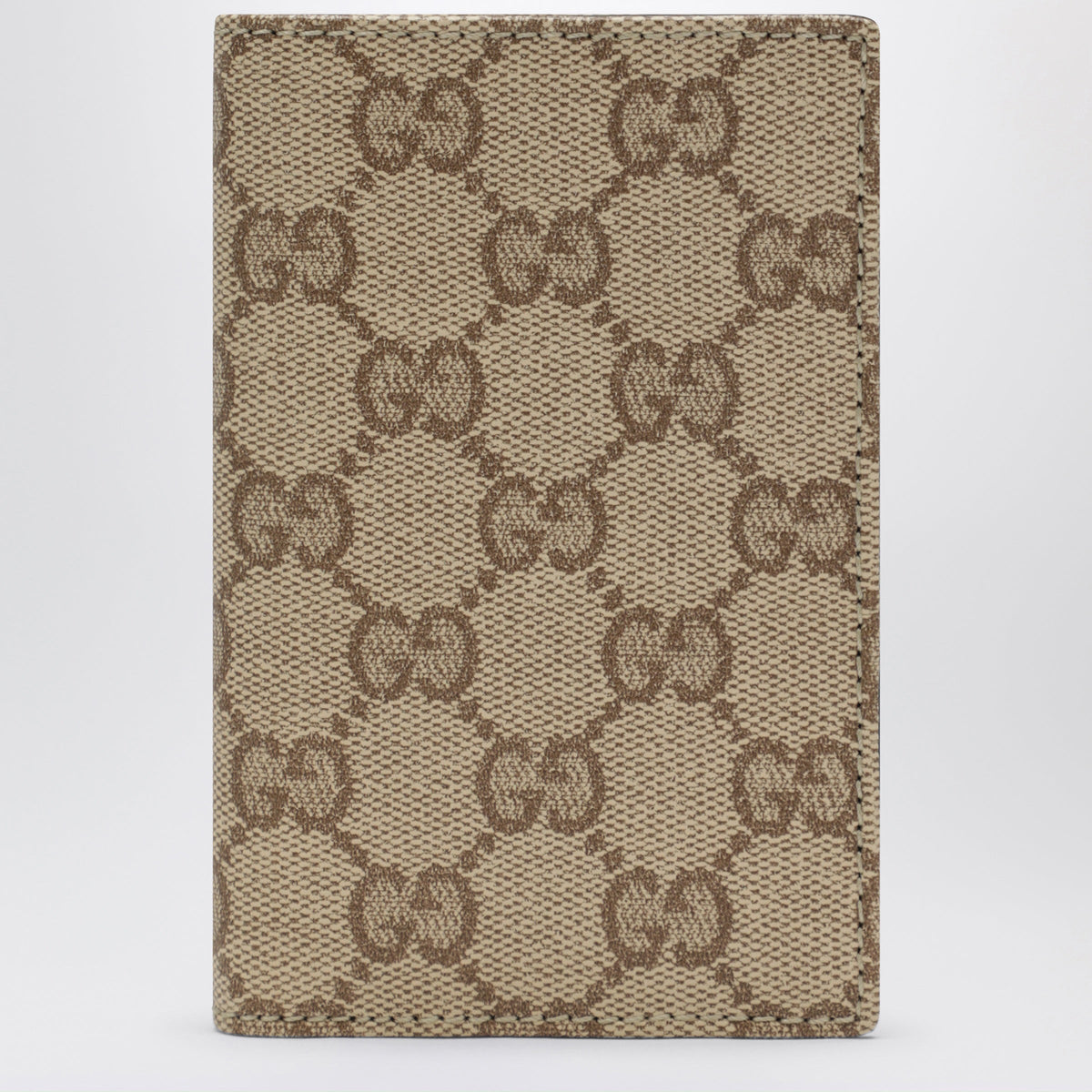 Gucci Essence Classic Card Holder In Sand Beige Gg Fabric Men