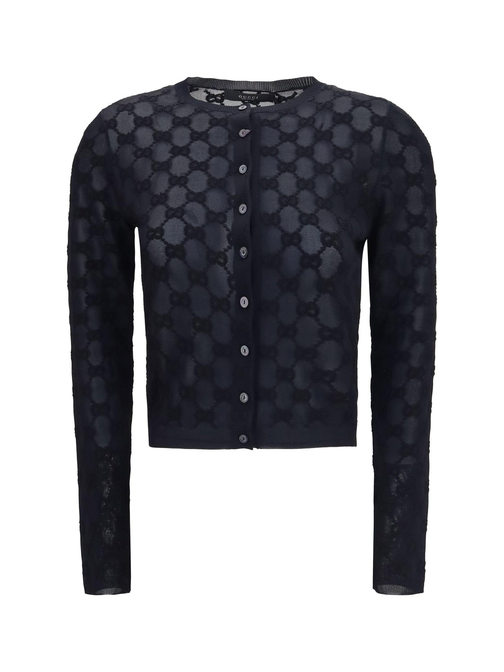 Gucci Women Gg All-Over Viscose Crepe Cardigan