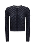 Gucci Women Gg All-Over Viscose Crepe Cardigan