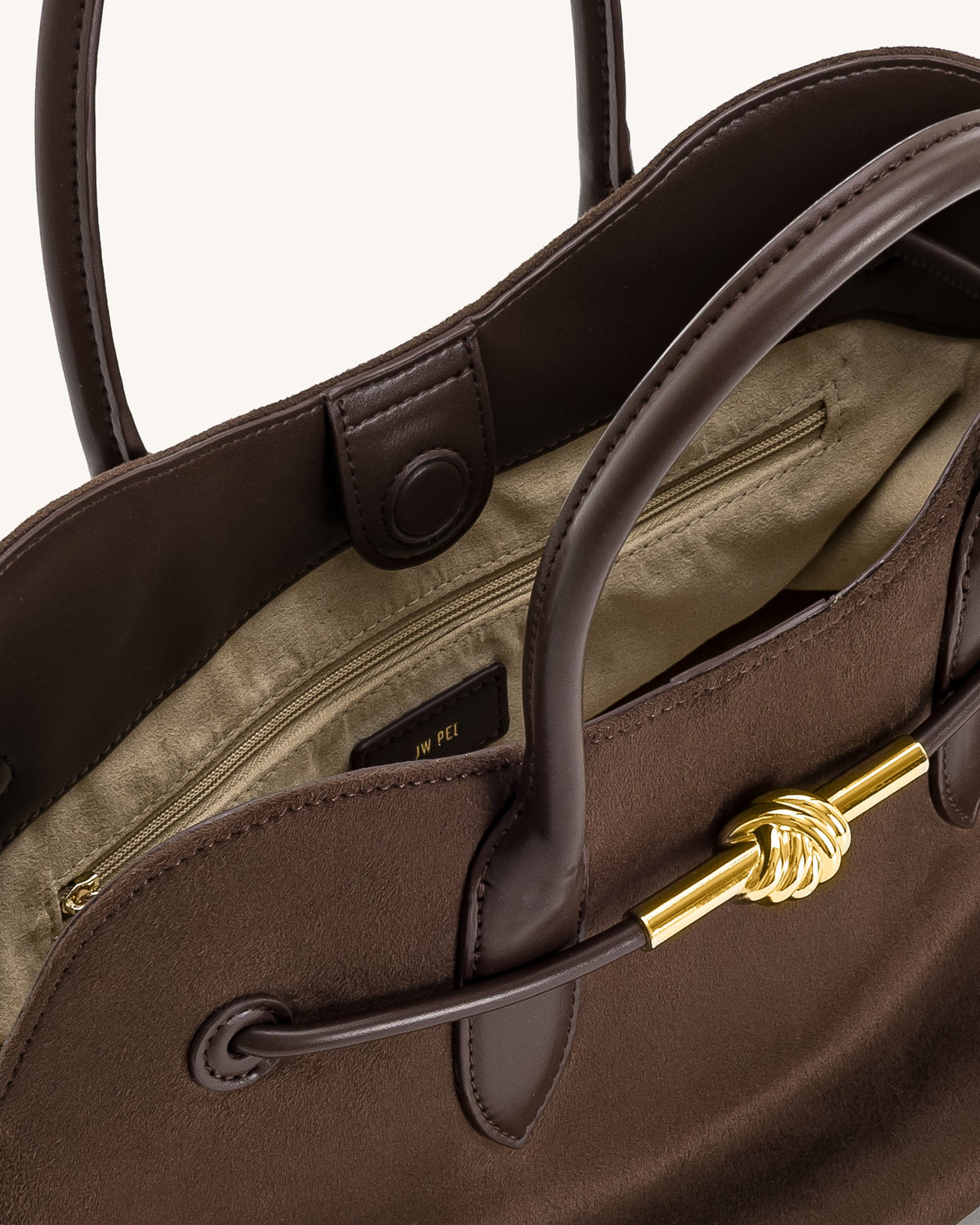 Adele Metal Rope Knot Tote Bag - Mocha Brown