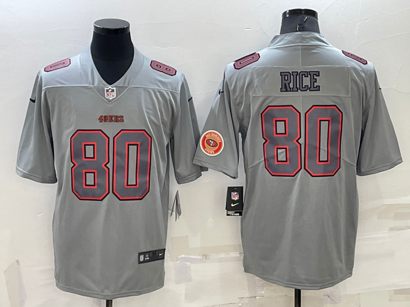 Men's San Francisco 49ers Jerry Rice #80 Gray Atmosphere Game jersey