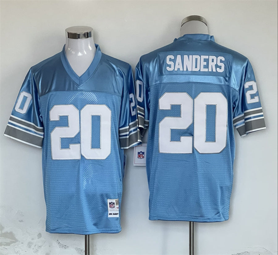 Men's Detroit Lions Barry Sanders Mitchell & Ness Blue Legacy Replica Jersey1