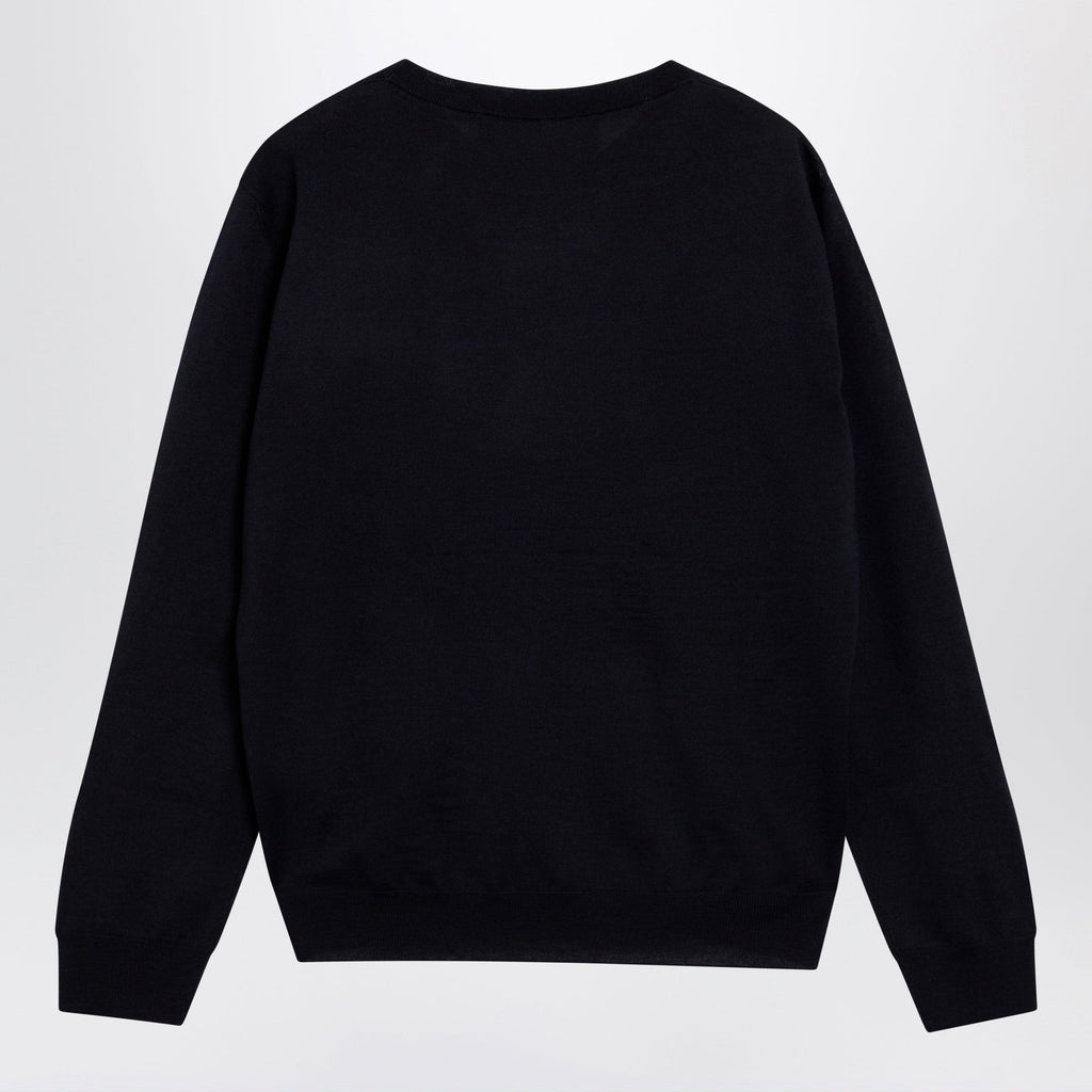 Valentino Navy Blue Wool Crewneck Sweater Men