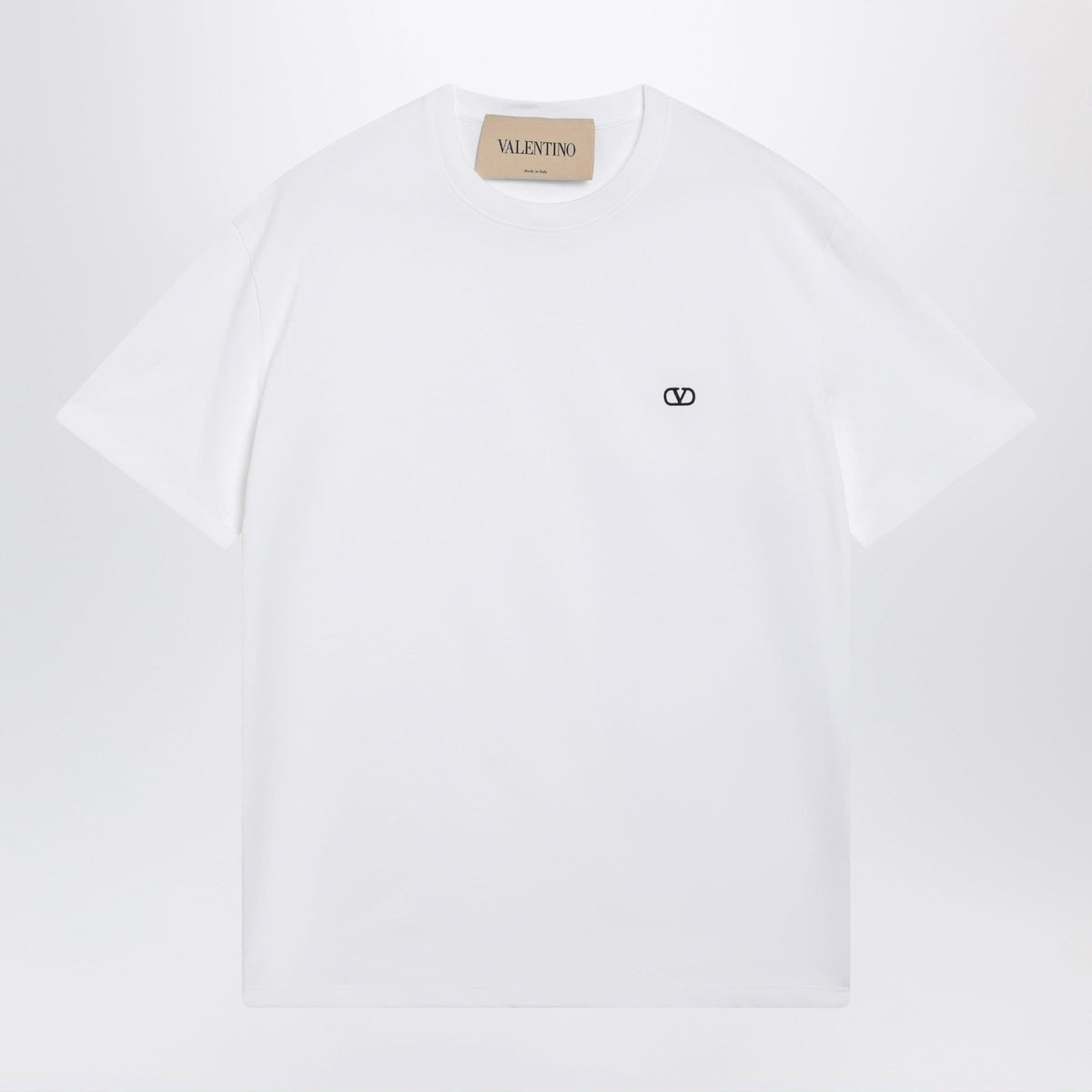 Valentino White Cotton T-Shirt With Vlogo Embroidery Men