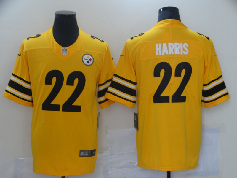 Men's Pittsburgh Steelers Najee Harris #22 Gold Inverted Team Game jersey