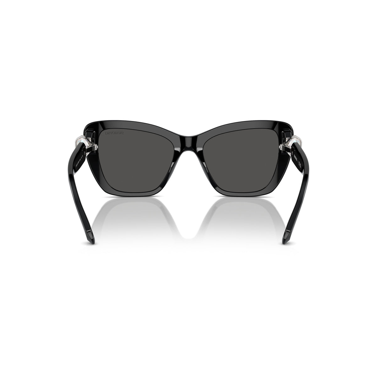 0Sk6018 Oversized Black Cat-Eye Sunglasses with Crystal Embellishments