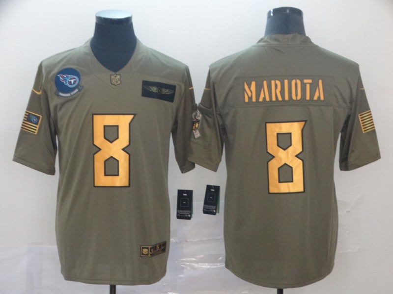 Men's Tennessee Titans Marcus Mariota #8 Brown Game Player jersey