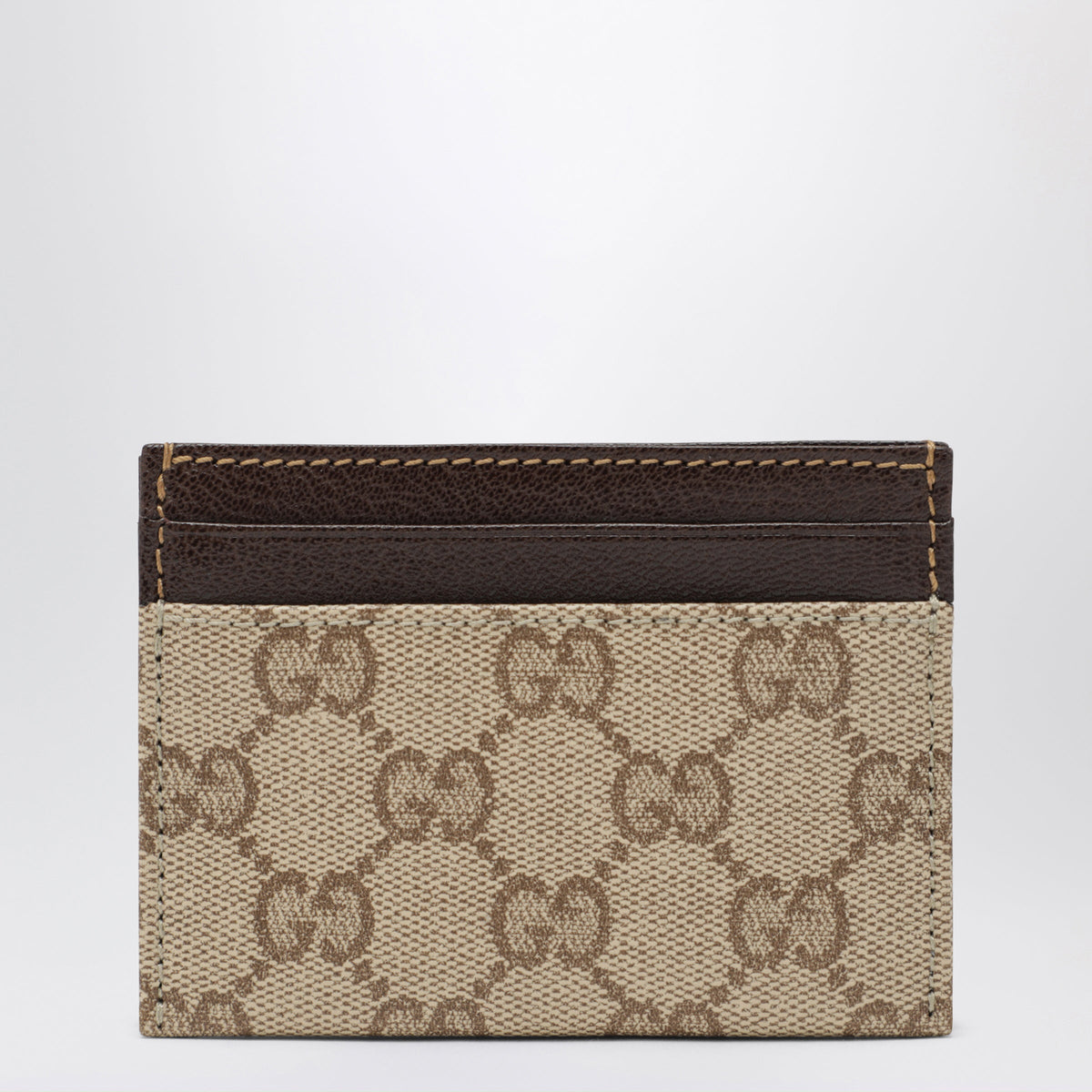 Gucci Essence Classic Card Holder In Brown Gg Canvas Men
