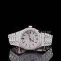 AP Royal Oak Fully Iced Out White Dial Stick Markers Diamond Bezel Moissanite Diamond Bracelet