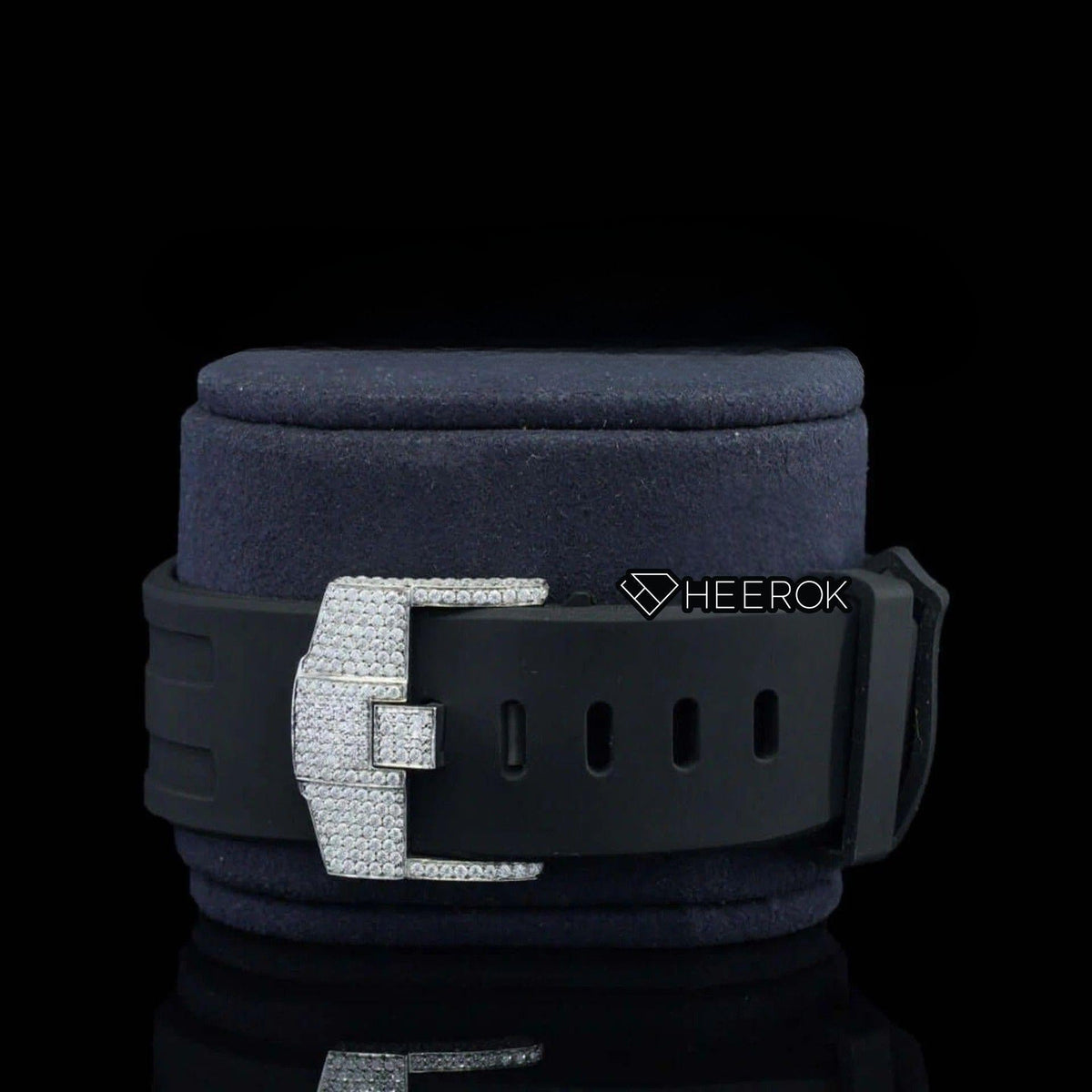 AP Royal Oak Offshore Standard Numerals Chronograph White Dial Diamond Bezel Moissanite Diamond Black Rubber Strap
