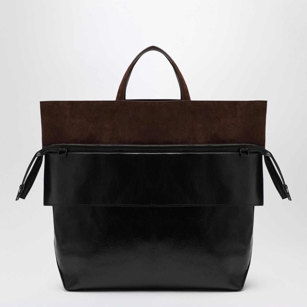 Loewe Large Switch Tote Bag In Black/Espresso Leather And Suede Men