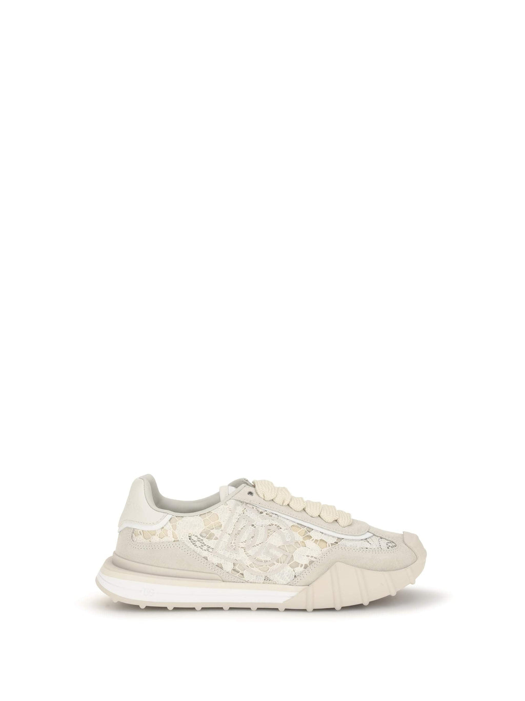Dolce & Gabbana Women Leather And Lace Sneakers
