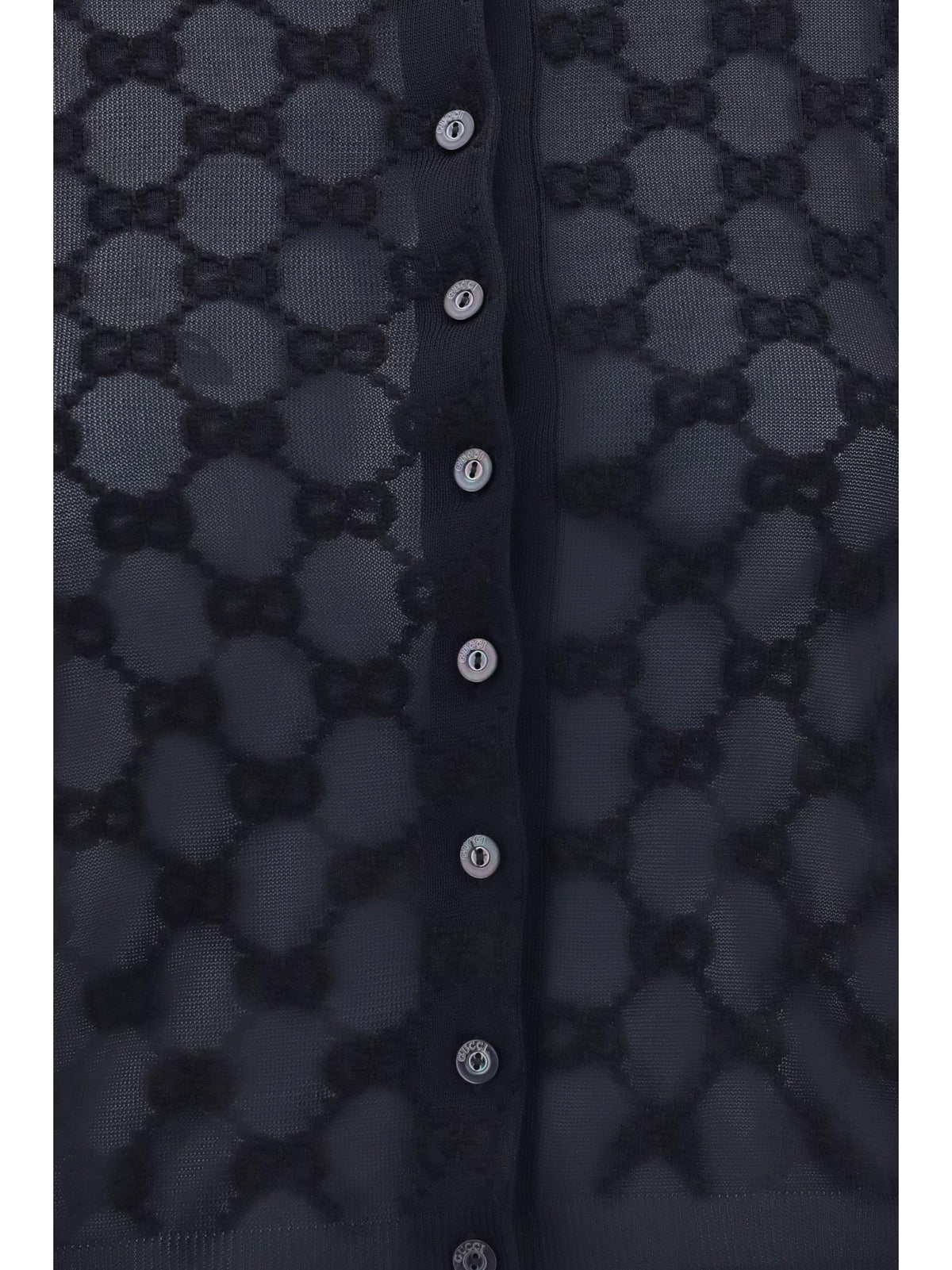 Gucci Women Gg All-Over Viscose Crepe Cardigan