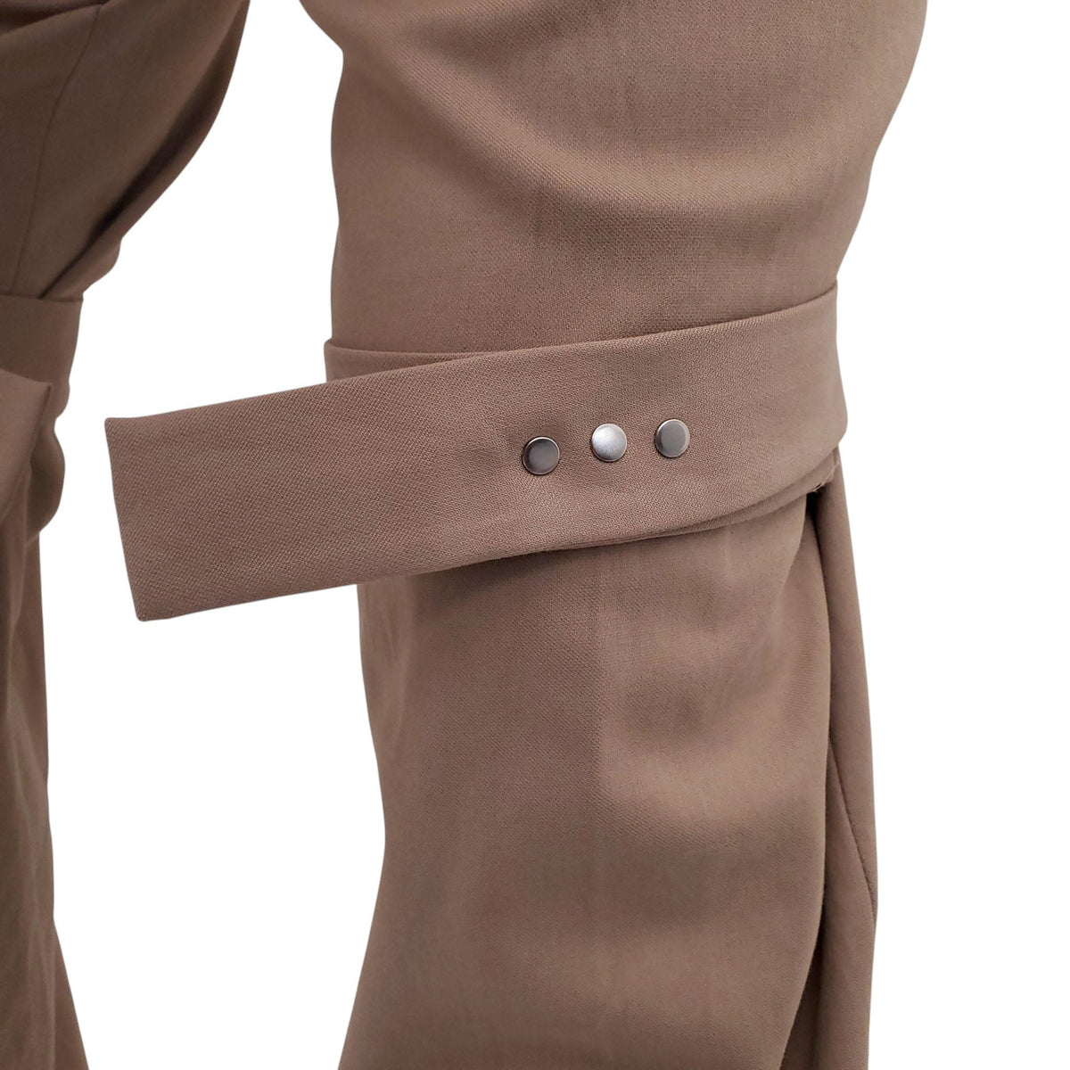 BOTTEGA VENETA TAUPE TROUSERS WITH WRAP BELT DETAILS - SIZE 40
