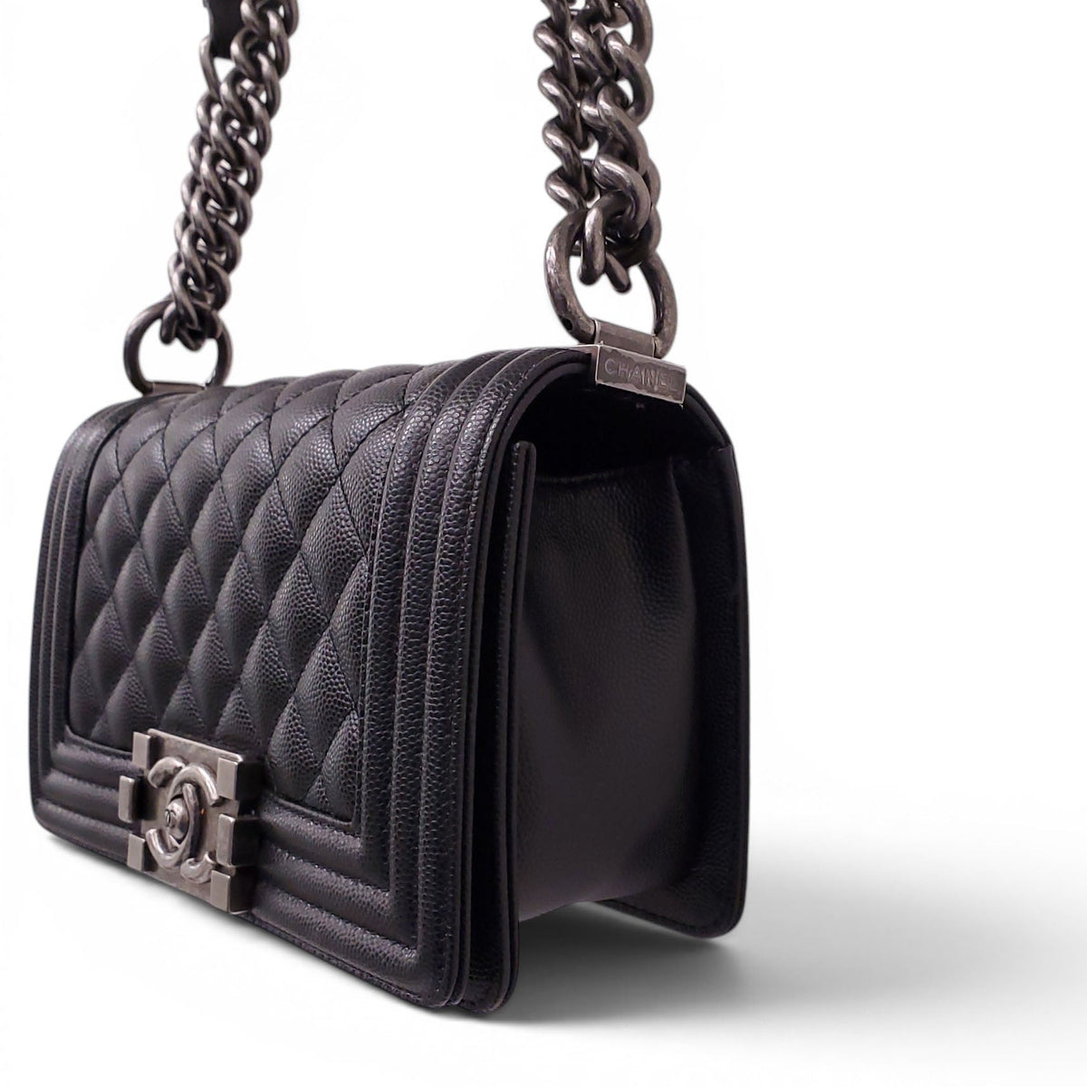 CHANEL BLACK CAVIAR SMALL BOY BAG