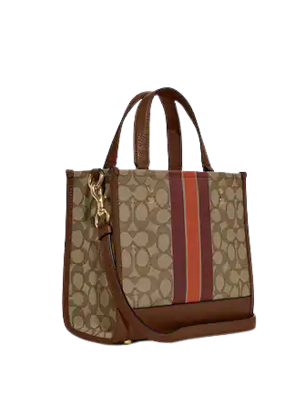 Coach Dempsey Tote 22 In Signature Jacquard With Stripe And Coach Patch