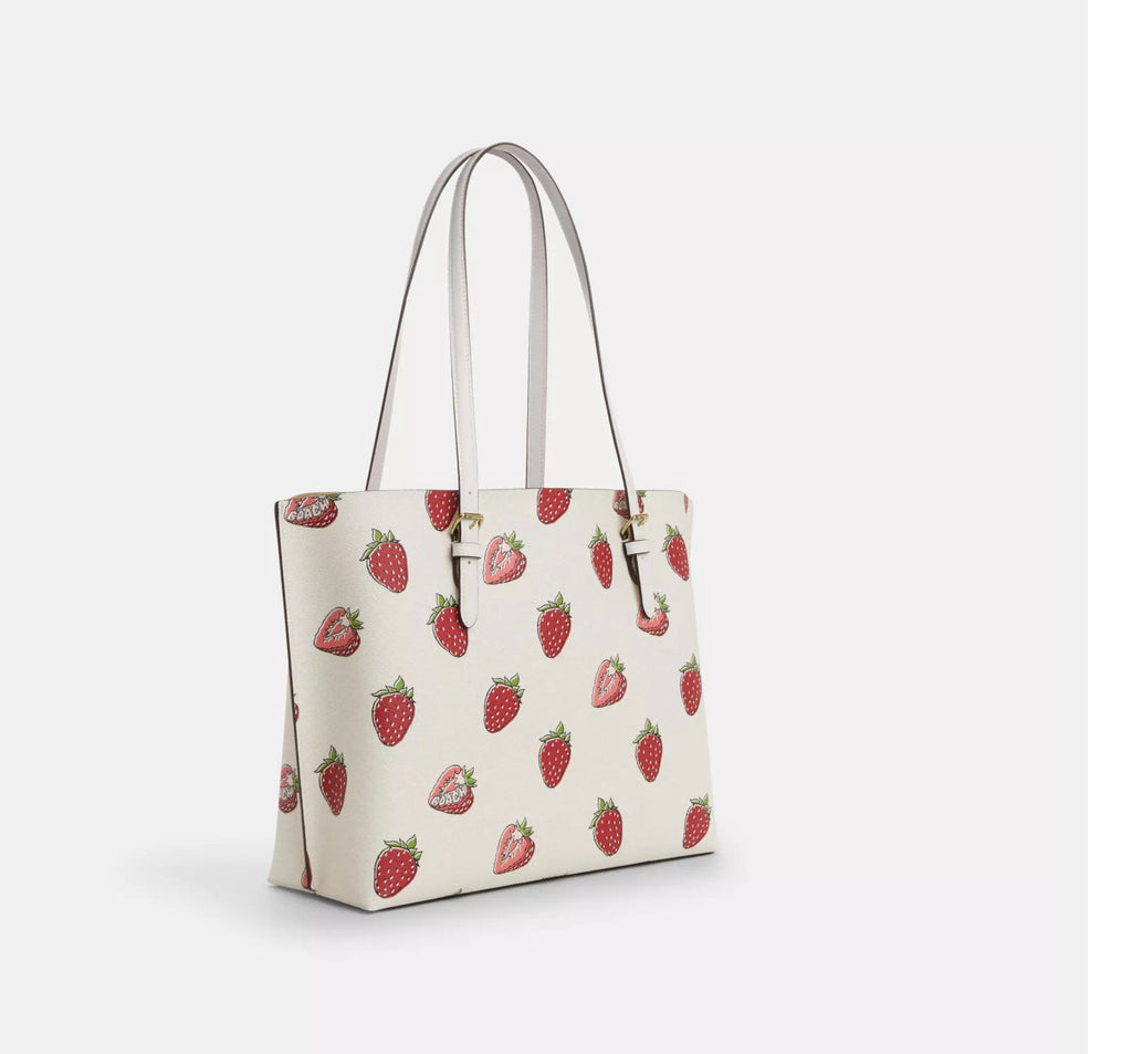 NWT Coach Large Mollie Tote Bag With Strawberry Print