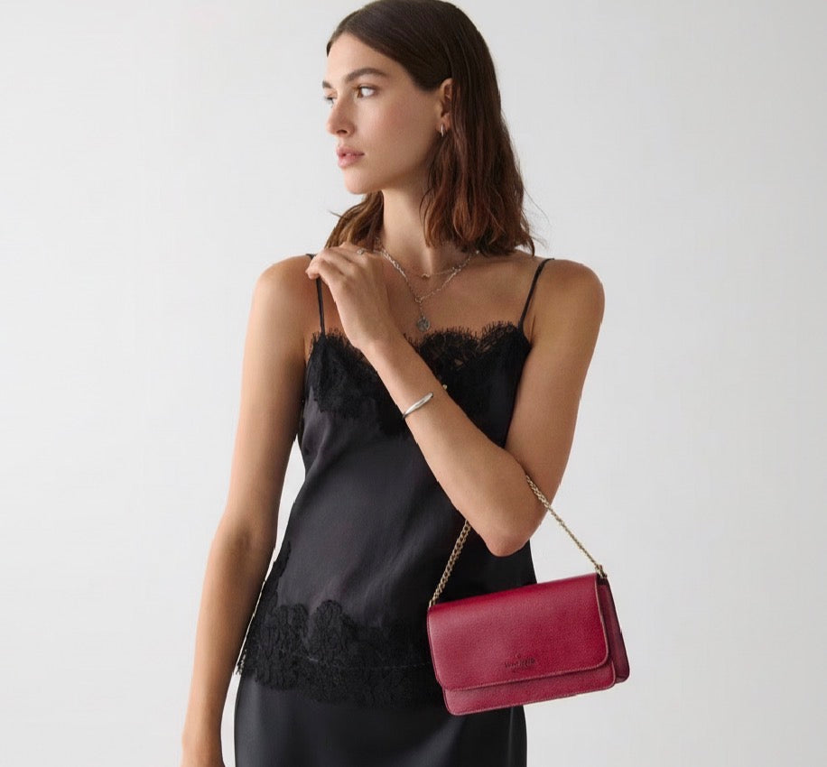 NWT Kate Spade Madison Willow Mini Flap Crossbody Leather Bag In Red