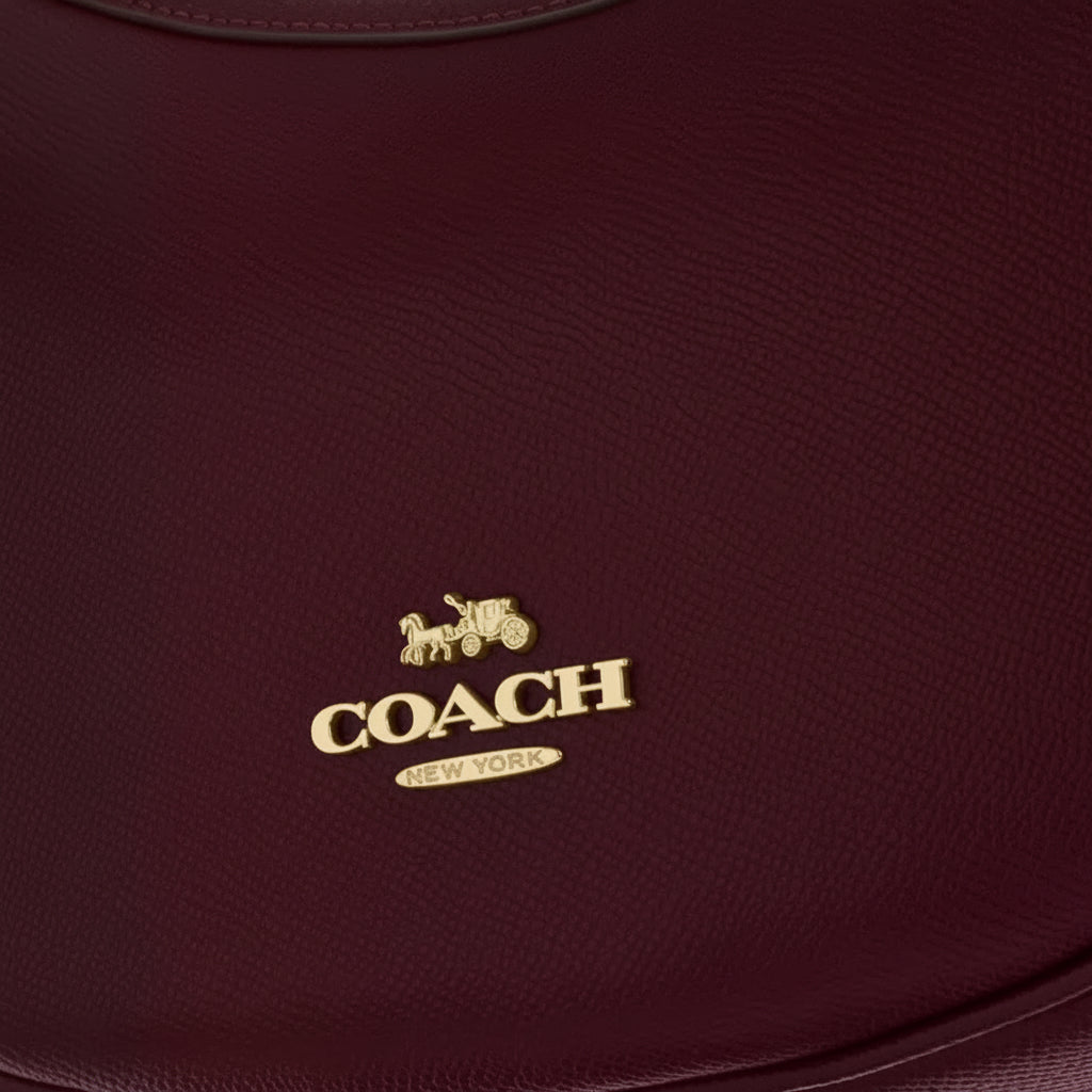 Coach Aria Shoulder/Crossbody Leather Bag In Dark Wine