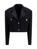 Versace Women Cropped Wool Blazer