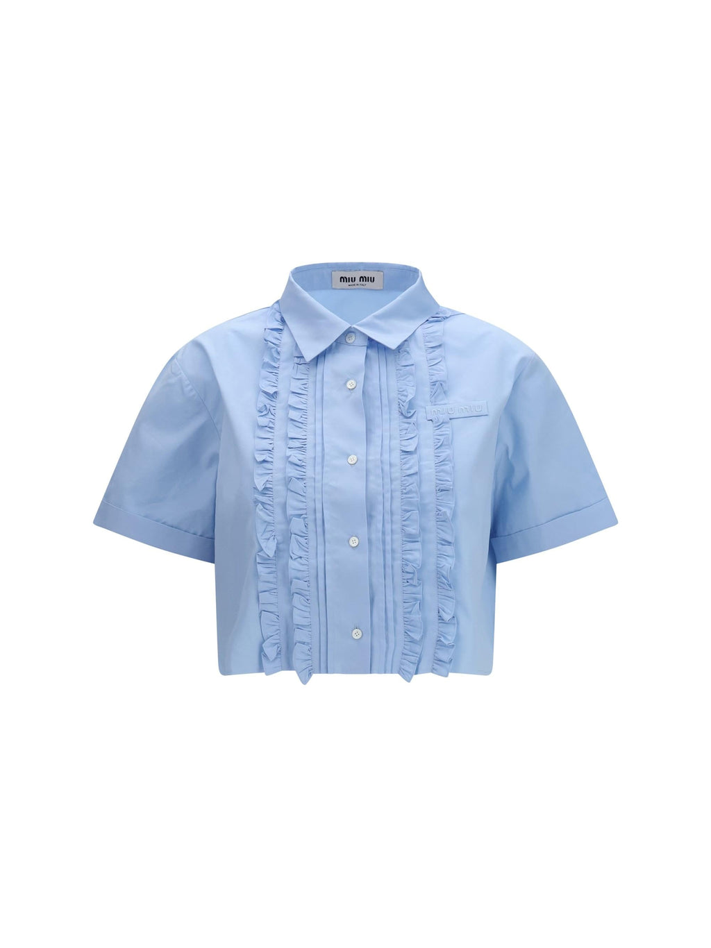 Miu Miu Women Poplin Shirt With Ruffle Details