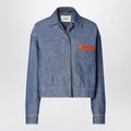 Fendi Navy Blue Chambray Jacket Women