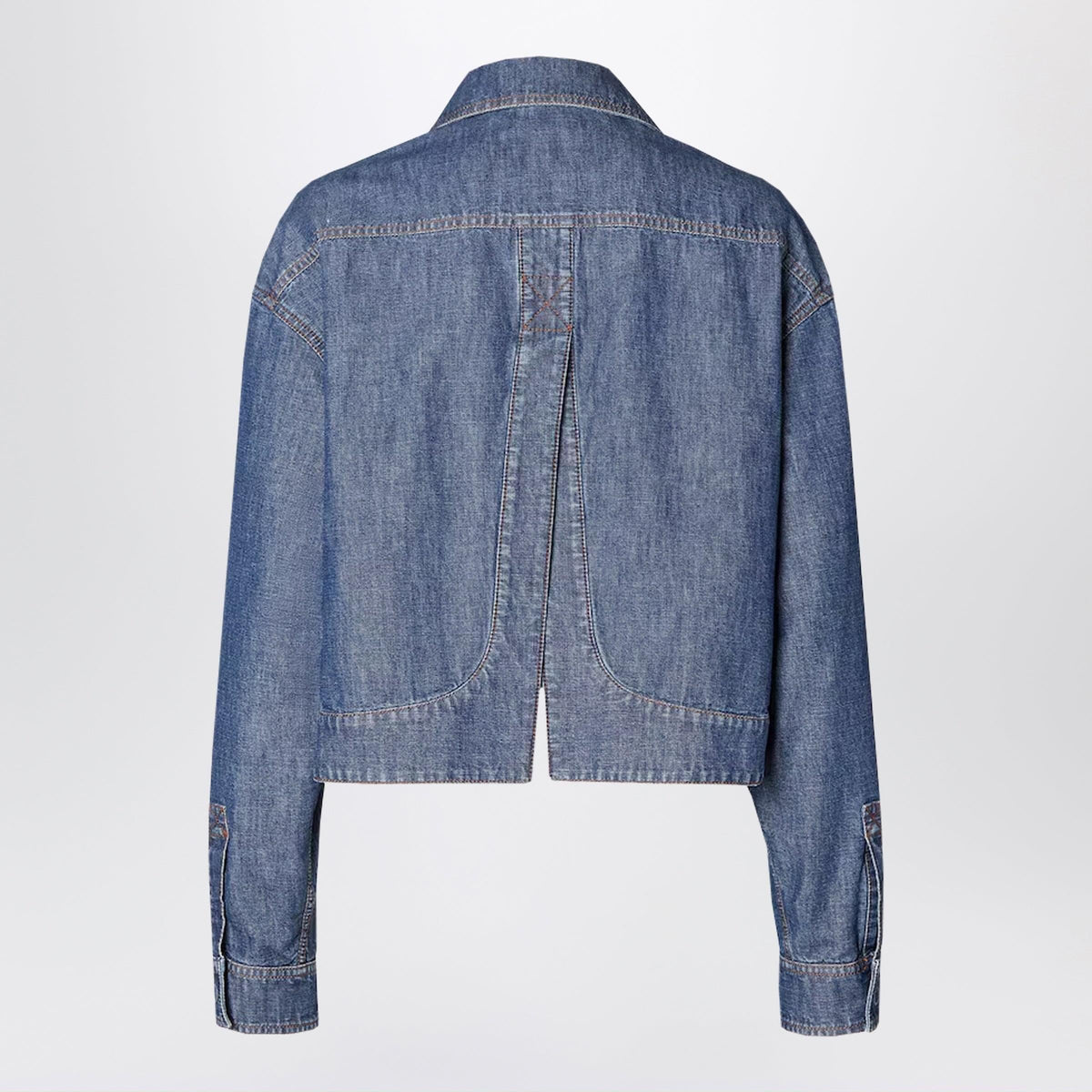 Fendi Navy Blue Chambray Jacket Women