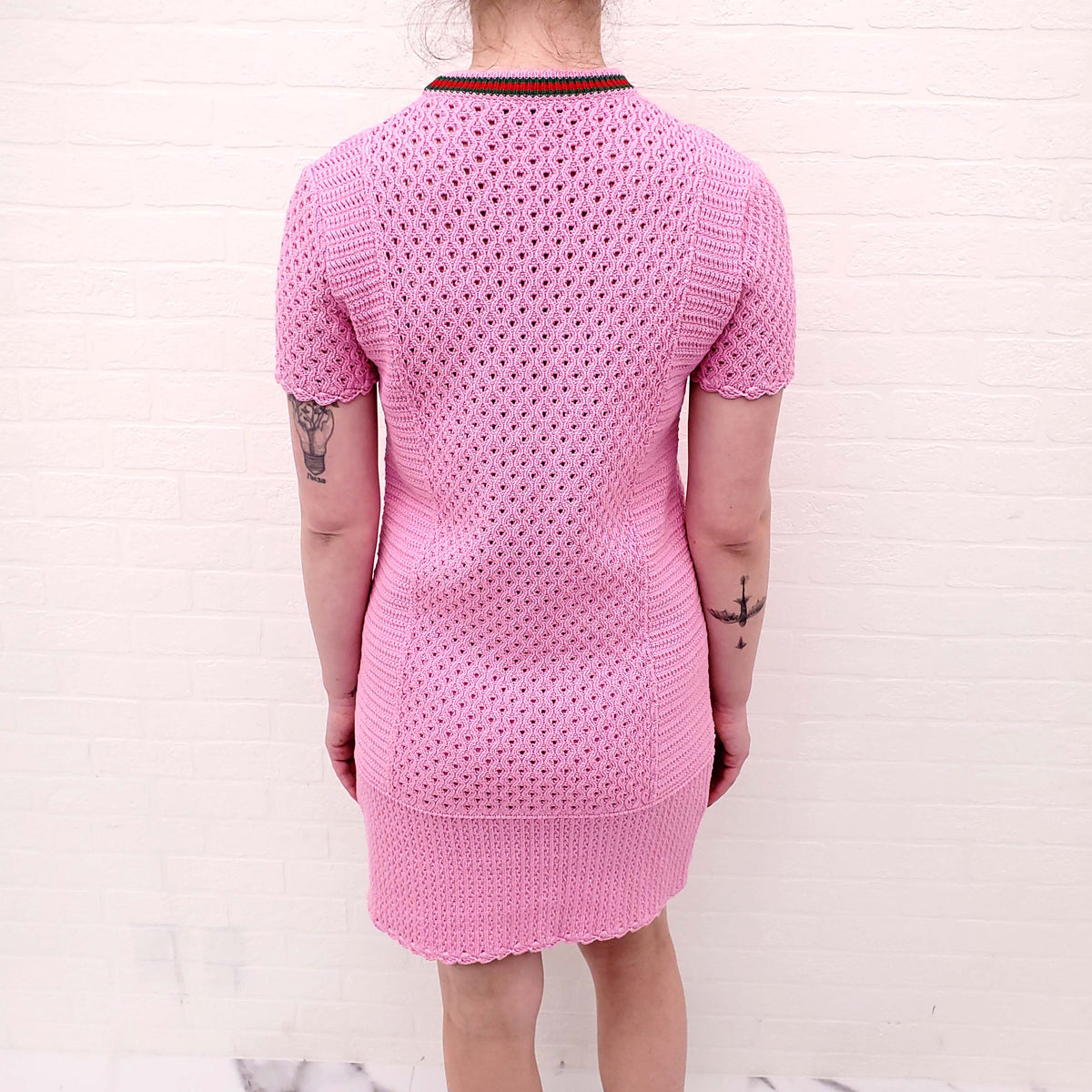 GUCCI PINK CROCHET DRESS - SIZE XS