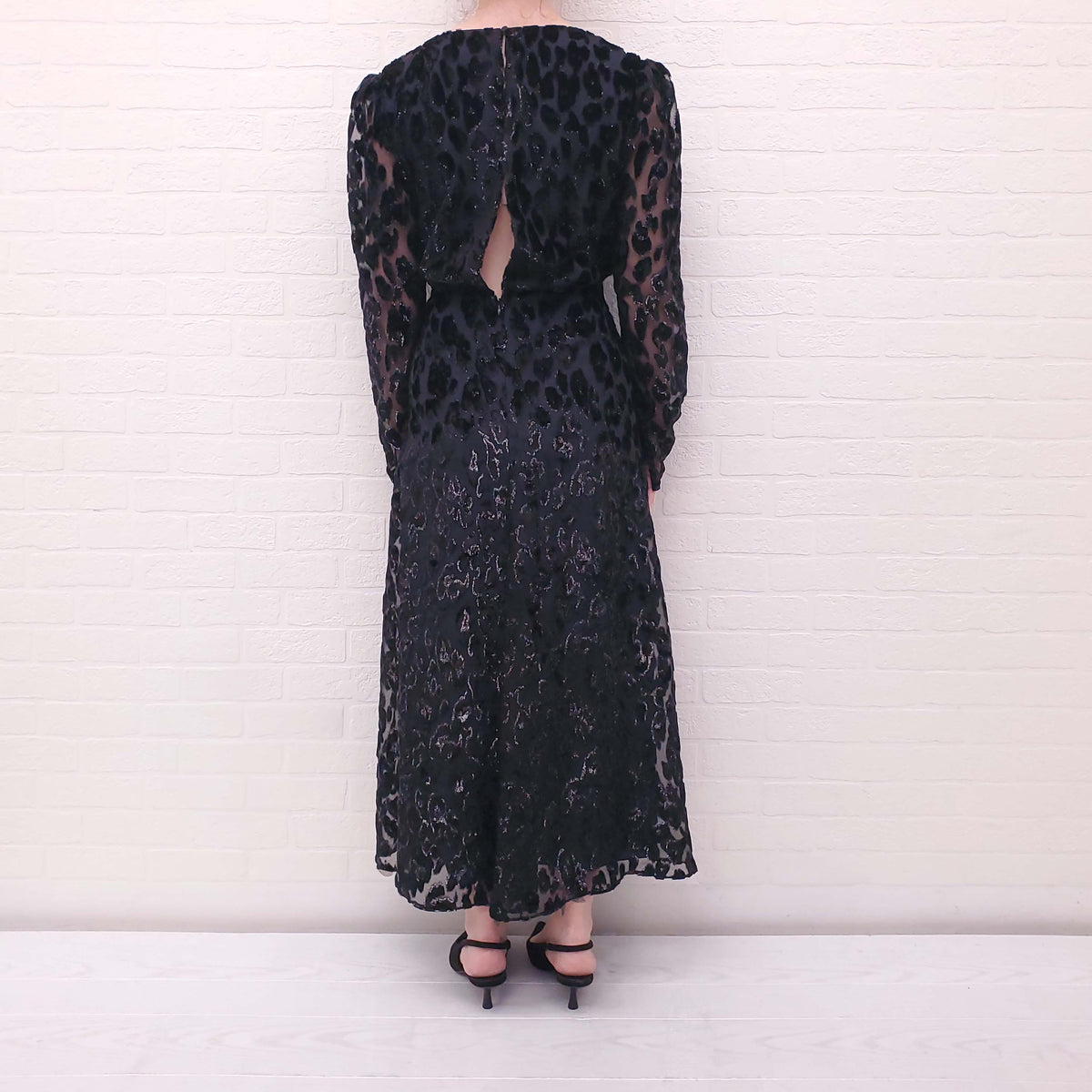 SELF-PORTRAIT BLACK LEOPARD DRESS - SIZE 10
