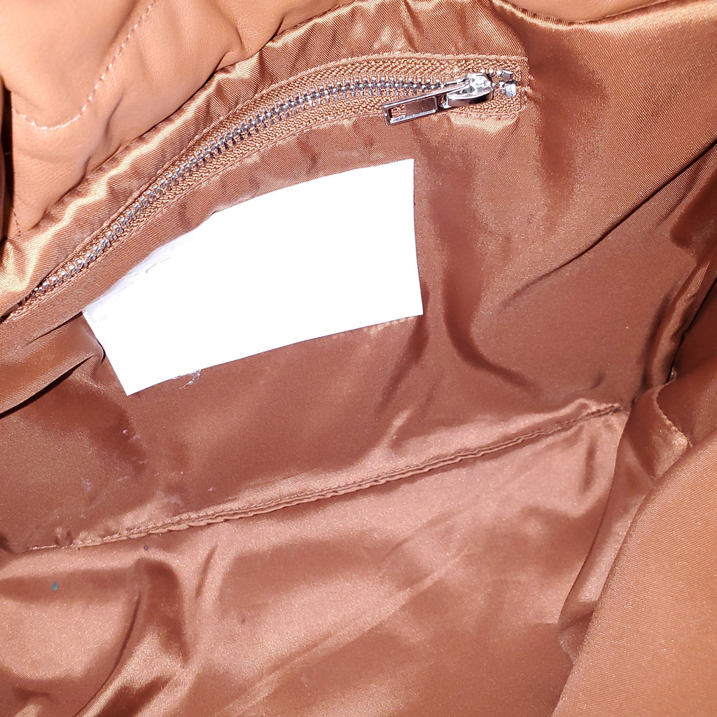 STAND STUDIO COGNAC VEGAN LEATHER PUFFER SHOULDER BAG