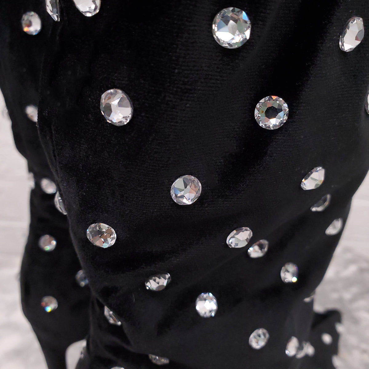VALENTINO BLACK SUEDE BOOTIES WITH RHINESTONES - SIZE 37