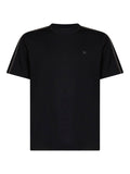 Burberry Men Black Cotton T-Shirt With Check Trims