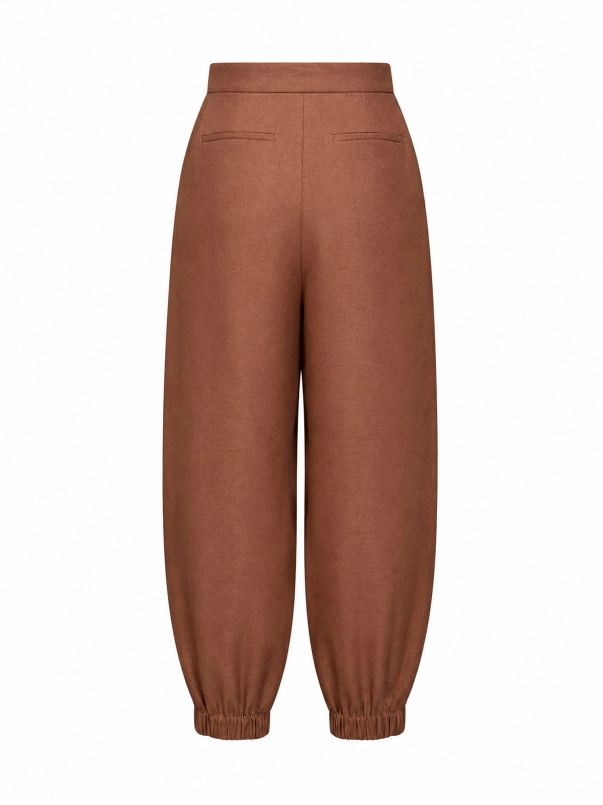 Fendi Women Brown Linen And Cotton High-Rise Balloon Trousers