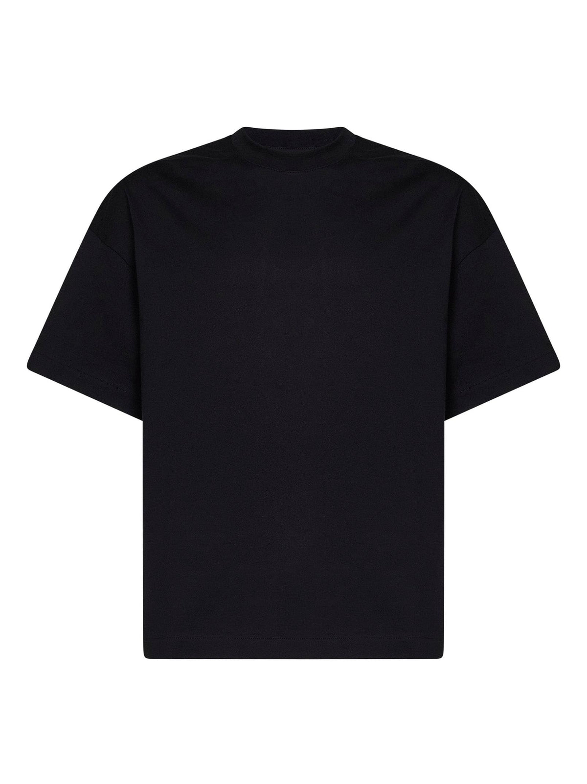 Jil Sander Men Black Cotton Boxy T-Shirt With Jil Sander Logo