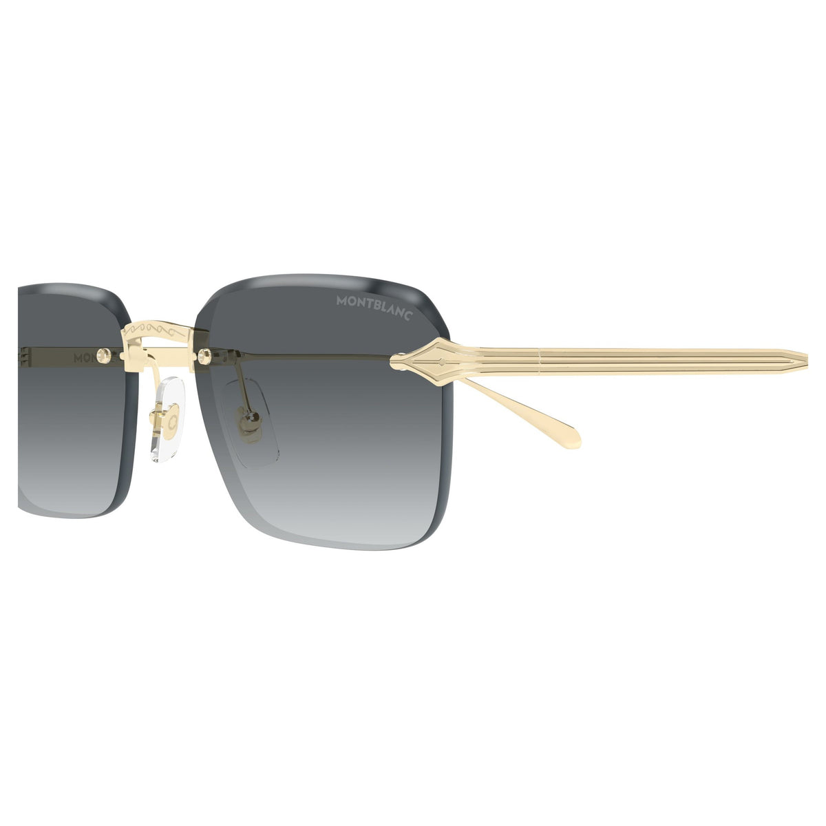 Rimless Square Sunglasses With Gold-Toned Metal Accents