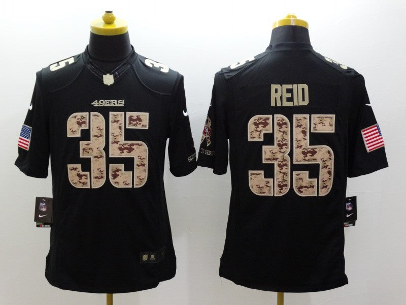 Men's San Francisco 49ers Eric Reid #35 Black Game Player jersey