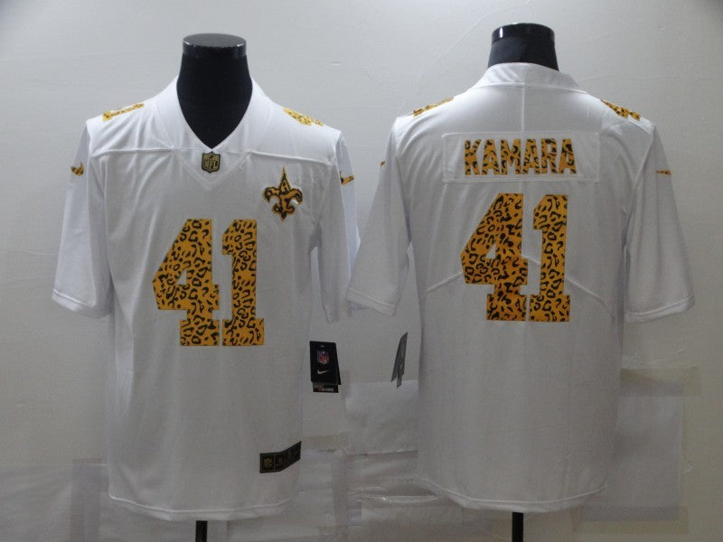 Men's New Orleans Saints Alvin Kamara #41 White Game Player jersey
