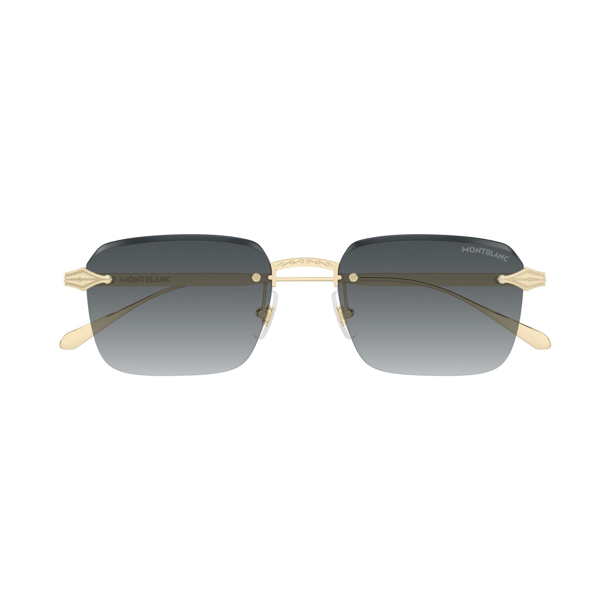 Rimless Square Sunglasses With Gold-Toned Metal Accents